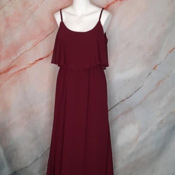 SMYM Caitlin Ruffle Red Maxi Dress - Picture 2 of 9